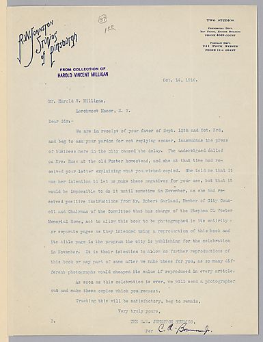 From C.W. Bowman, Jr. to Harold Vincent Milligan