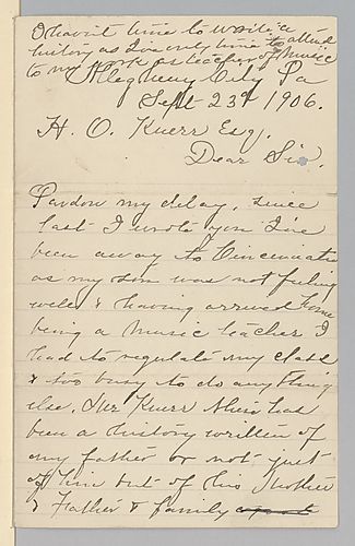 From Marion Foster Welsh to H.O. Knerr Esquire