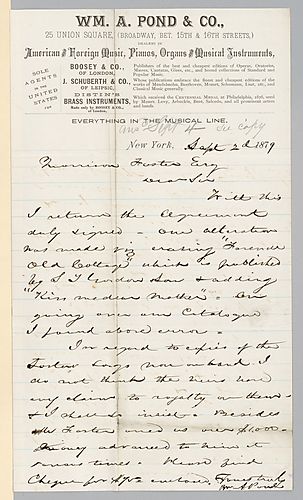 Letter from William A. Pond to Morrison Foster