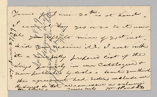 Postcard from William A. Pond & Co. to Morrison Foster