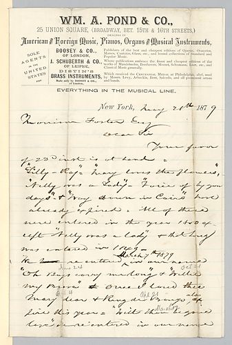 Letter from William A. Pond & Co. to Morrison Foster