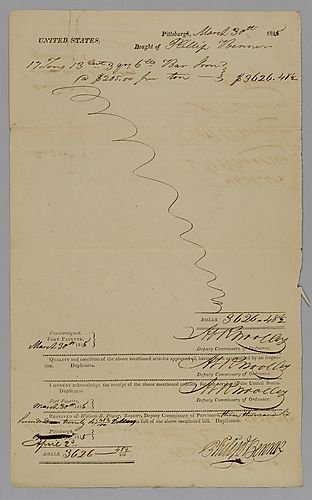 Ordnance Dept. Purchase sheet; Capt. Woolley signed