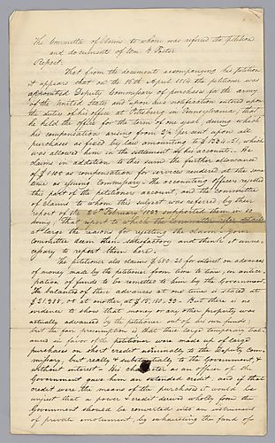 Report of committee of claims, constructed by J.H. Eaton, petitioner