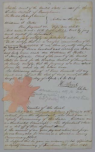 Account of USA vs. William Foster (original and 3 duplicates)