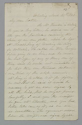 Letter from Henrietta Foster to Morrison Foster (business card included)