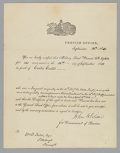 Letter from John Wilson (pension office) to William Foster