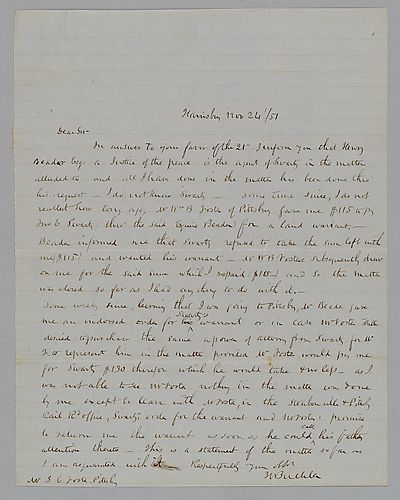 Letter from W. Buehler to Stephen C. Foster