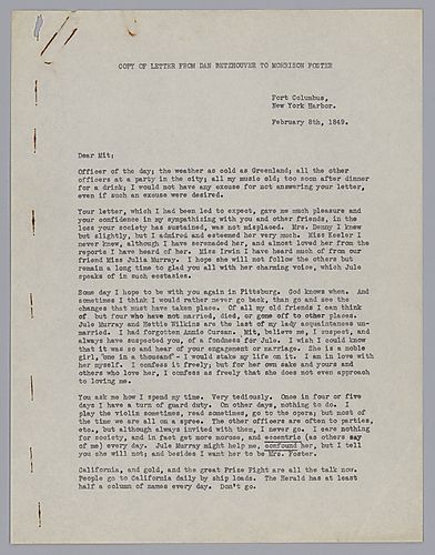 Letter from Dan Betzhoover to Morrison Foster (retyped by Evelyn Morneweck)