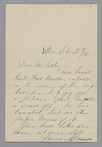 Letter from Mary Drummston to Morrison Foster