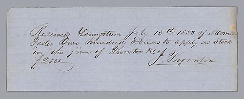 Payment receipt signed by Jesse Thornton
