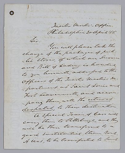 Letter from Major Thomas Martin to Morrison Foster