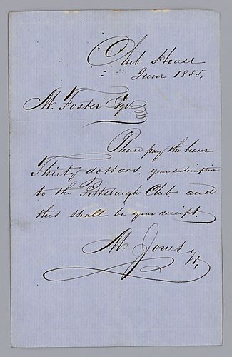 Mr. Dowd of the Pittsburgh Club to Morrison Foster