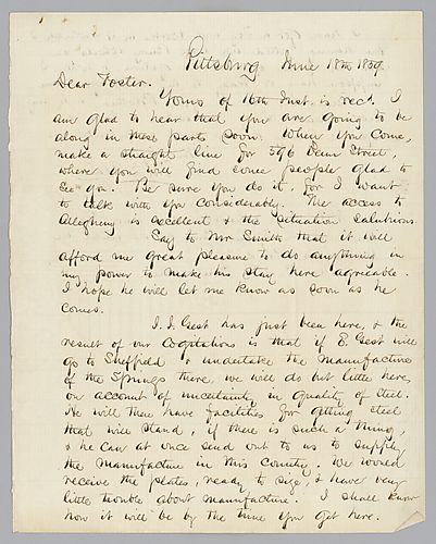 Letter from Thomas Blair to Morrison Foster