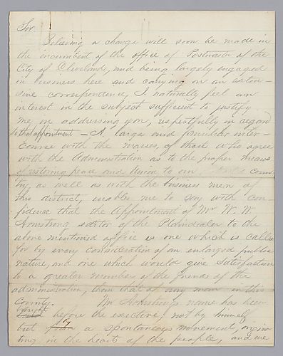 Letter from Morrison Foster to A.W. Randall