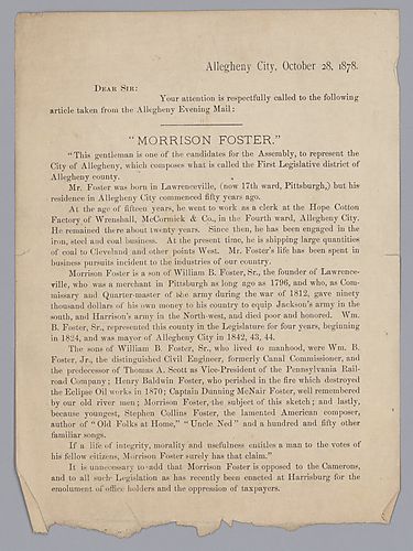 Typed excerpt from Allegheny Evening Mail