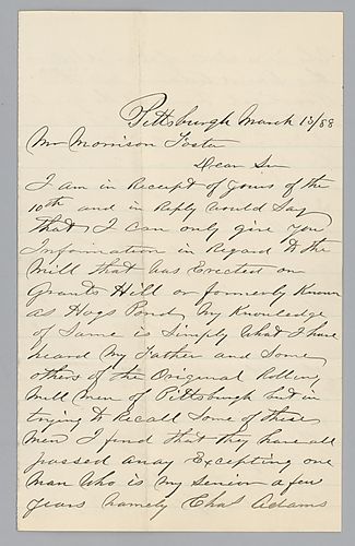 Letter from John Matthews to Morrison Foster