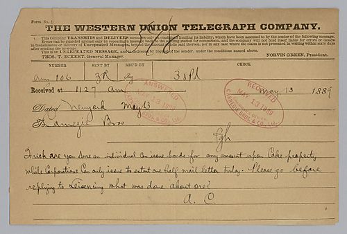 Writing from New York, Carnegie inquires about the issuing of bonds on coke properties