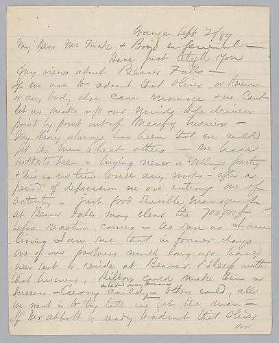 Carnegie discusses his displeasure over the management and losses sustained at the Beaver Falls, [Pa.] mill