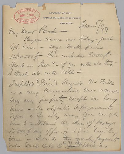 Carnegie discusses the possible purchase of coke property