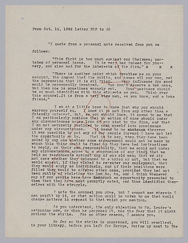 Frick writes to defend himself with regard to the "friendly advice" given by Carnegie about his actions