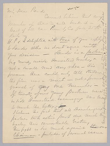 Carnegie writes to include partners in the strike to help take some of the aggression away from being directed solely at Frick