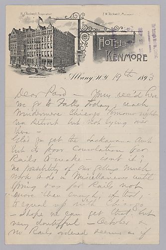 Carnegie writes from Albany, [N.Y.] on rail orders and how to deal with Scranton's presence in the east as well as his travels through New England