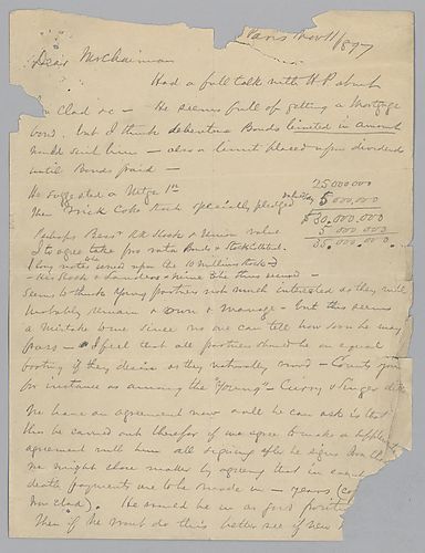 Carnegie writes from Paris, [France] on details and possibilities to include in the "Iron Clad" to satisfy "H.P." [Phipps]