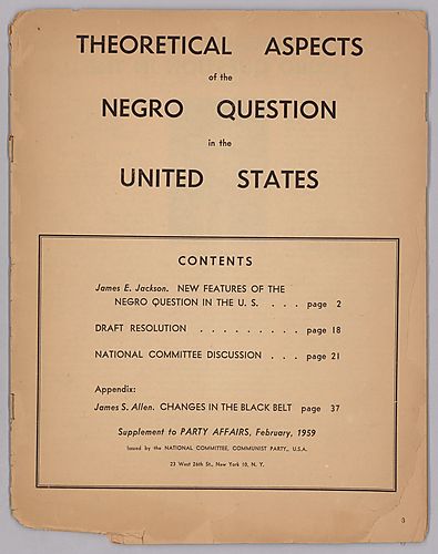 "Theoretical Aspects of the Negro Question in the United States"