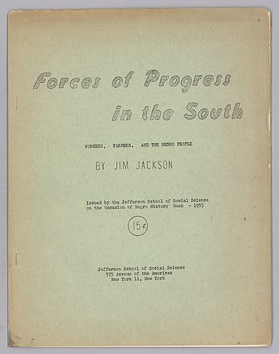 Forces of Progress in the South, Workers, Farmers, and the Negro People, by Jim Jackson