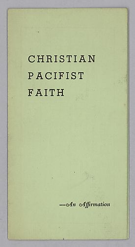"Christian Pacifist Faith"- An Affirmation