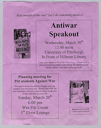 Antiwar Speak out Flyer
