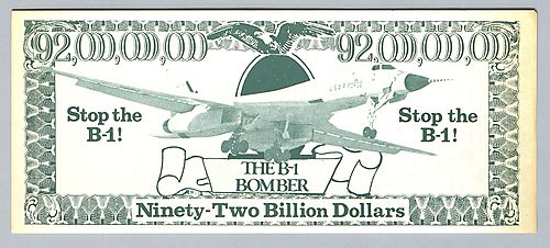 Assorted Flyers Petitioning Against the Fleet of 244 B-1 Bombers