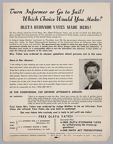"Turn Informer or Go to Jail! Which Choice Would You Make?, Oleata O'Connor Yates Made Hers!"