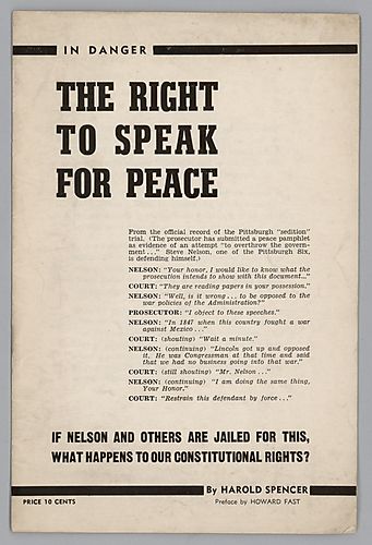 In Danger, The Right to Speak for Peace, by Harold Spencer