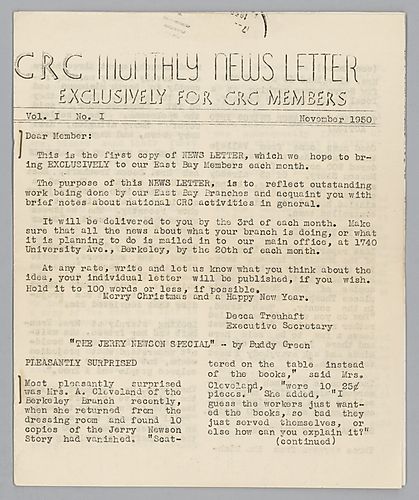 "CRC Monthly News Letter Exclusively for CRC Member"