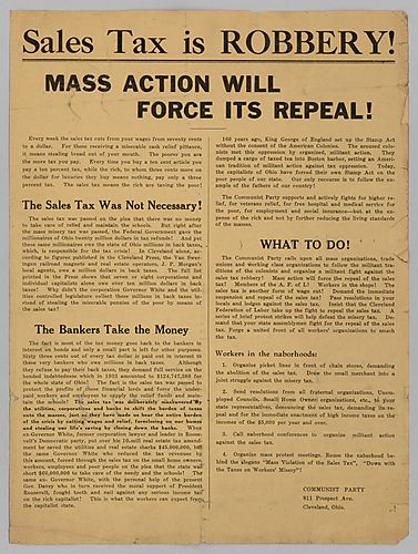 Sales, Tax is Robbery!, Mass Action Will Force Its Repeal