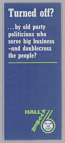 A Pamphlet for the Communist Party Presidential Candidate Gus Hall and Jarvis Tyner for Vice President