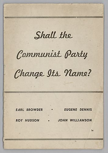 "Shall the Communist Party Change Its Name?"