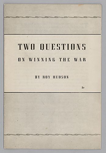 "Two Questions on Winning the War", By Roy Hudson