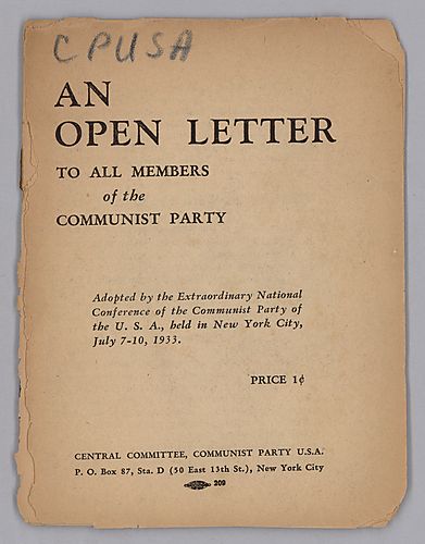 "An Open Letter to all the Members of the Communist Party"