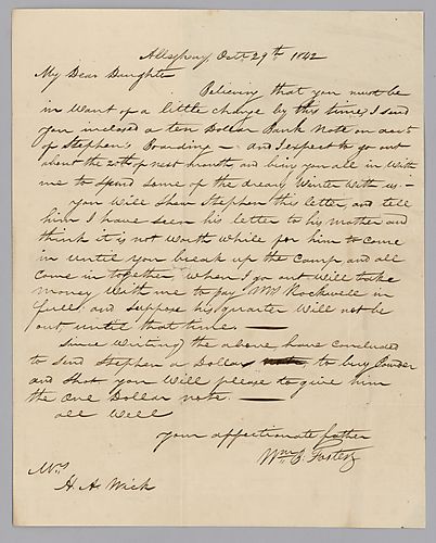 From William B. Foster to daughter Henrietta