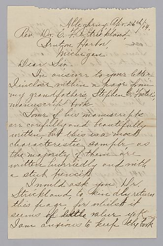 From Jessie W. Rose to Dr. E.F. Strickland