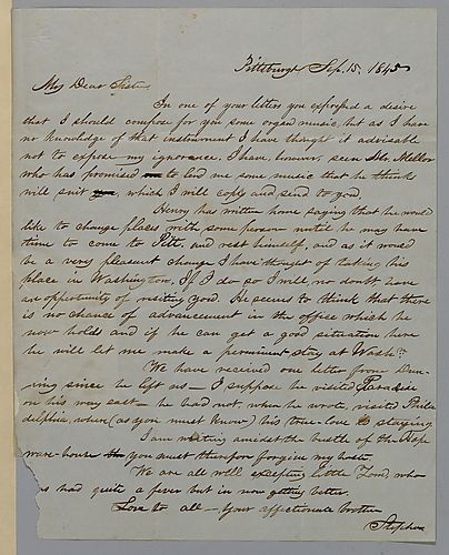 To his sister, Ann Eliza