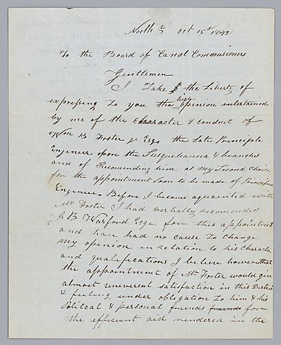 From Senator J. Horton to PA Canal Commission