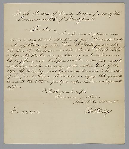 From Thomas Philips to the PA Canal Commission
