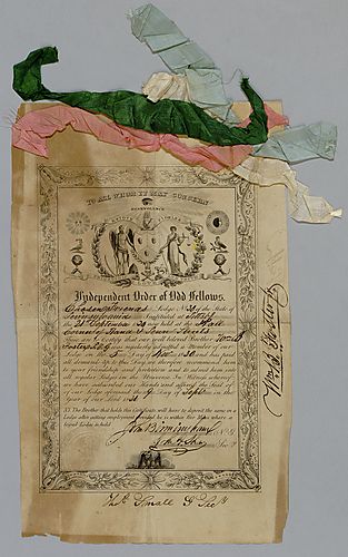 William B. Foster, Jr.'s certificate for the Independent Order of Odd Fellows