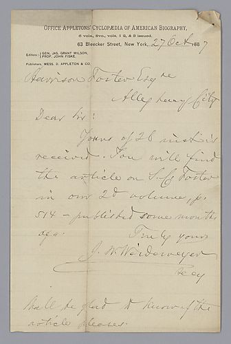 From J.W. Weidermeyer to Morrison Foster