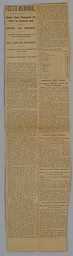 "Foster Memorial: motive that prompted the press to advocate and support the movement"