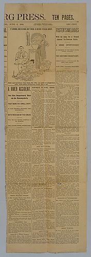 "Foster's Melodies: will be sung by grand chorus to-morrow night," Pittsburg Press