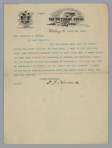 To Morrison Foster from T.J. Keenan, Jr.